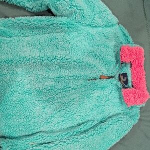 Simply Southern Aqua and Pink Sherpa Hoodie